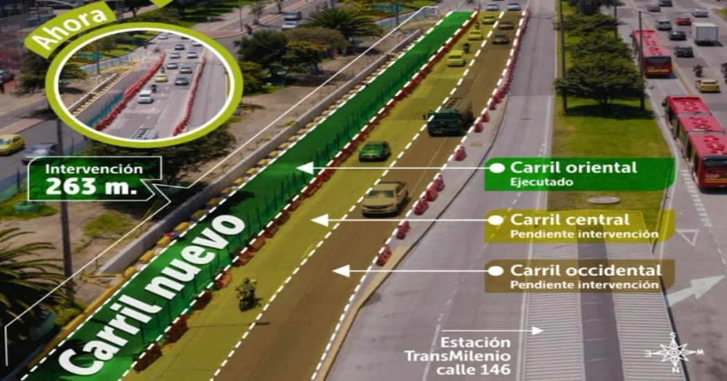 Colombia: Se habilita un nuevo carril en la Autopista Norte