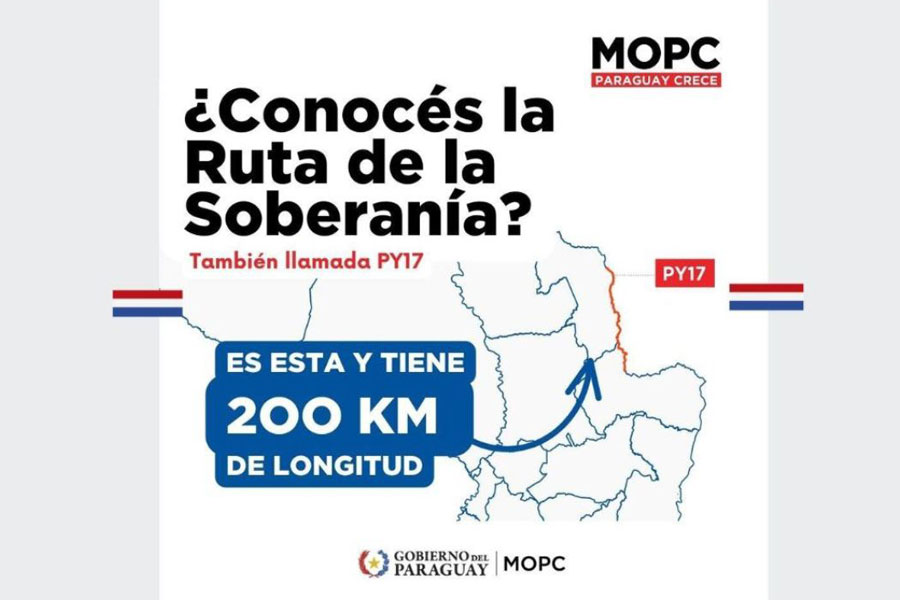Paraguay: Primera licitación de nuevas autoridades en el MOPC es la Ruta de la Soberanía