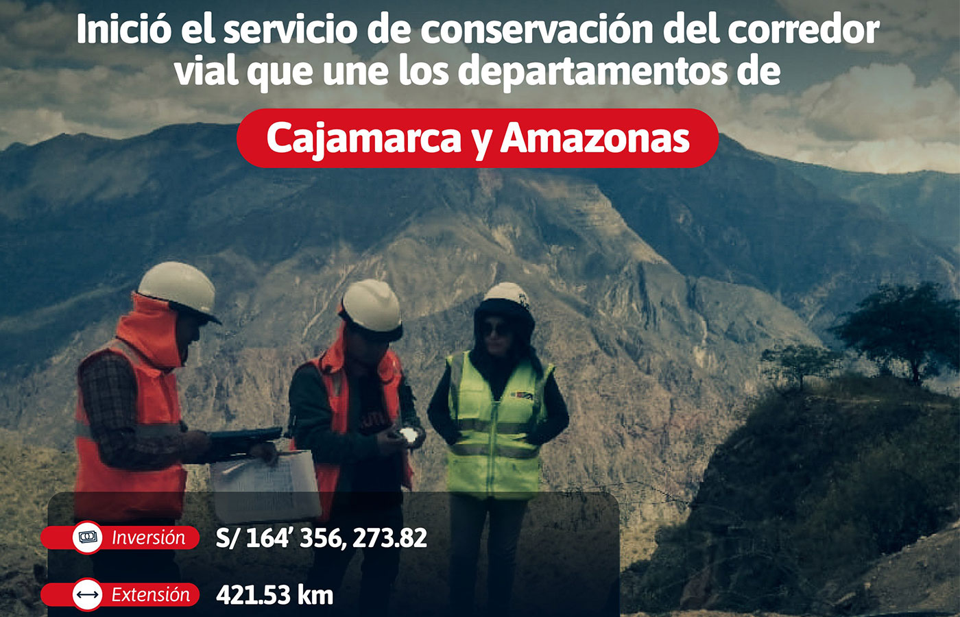 Perú inicia conservación de corredor vial que une Cajamarca y Amazonas