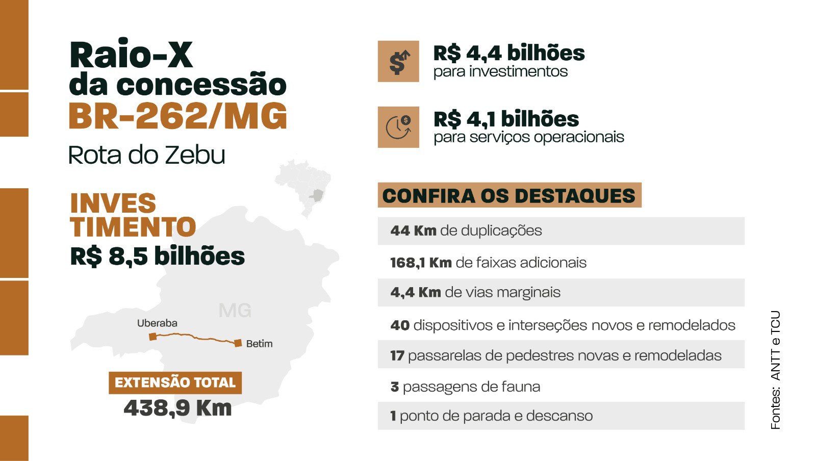 Brasil: ANTT aprueba nueva licitación del BR-262/MG o Rota do Zebu