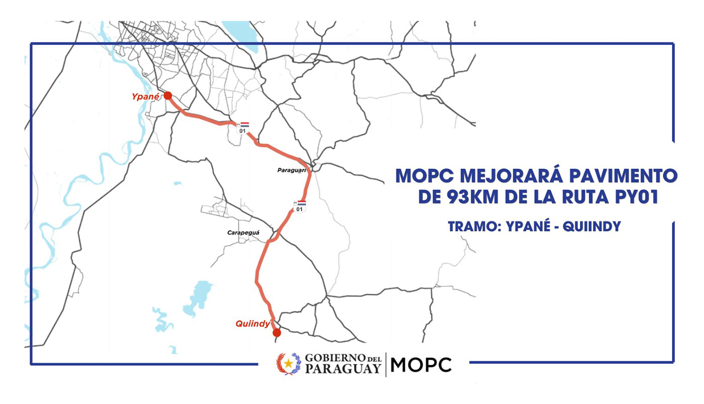 Paraguay recibe seis ofertas por el tramo Ypané-Quiindy de la ruta PY01