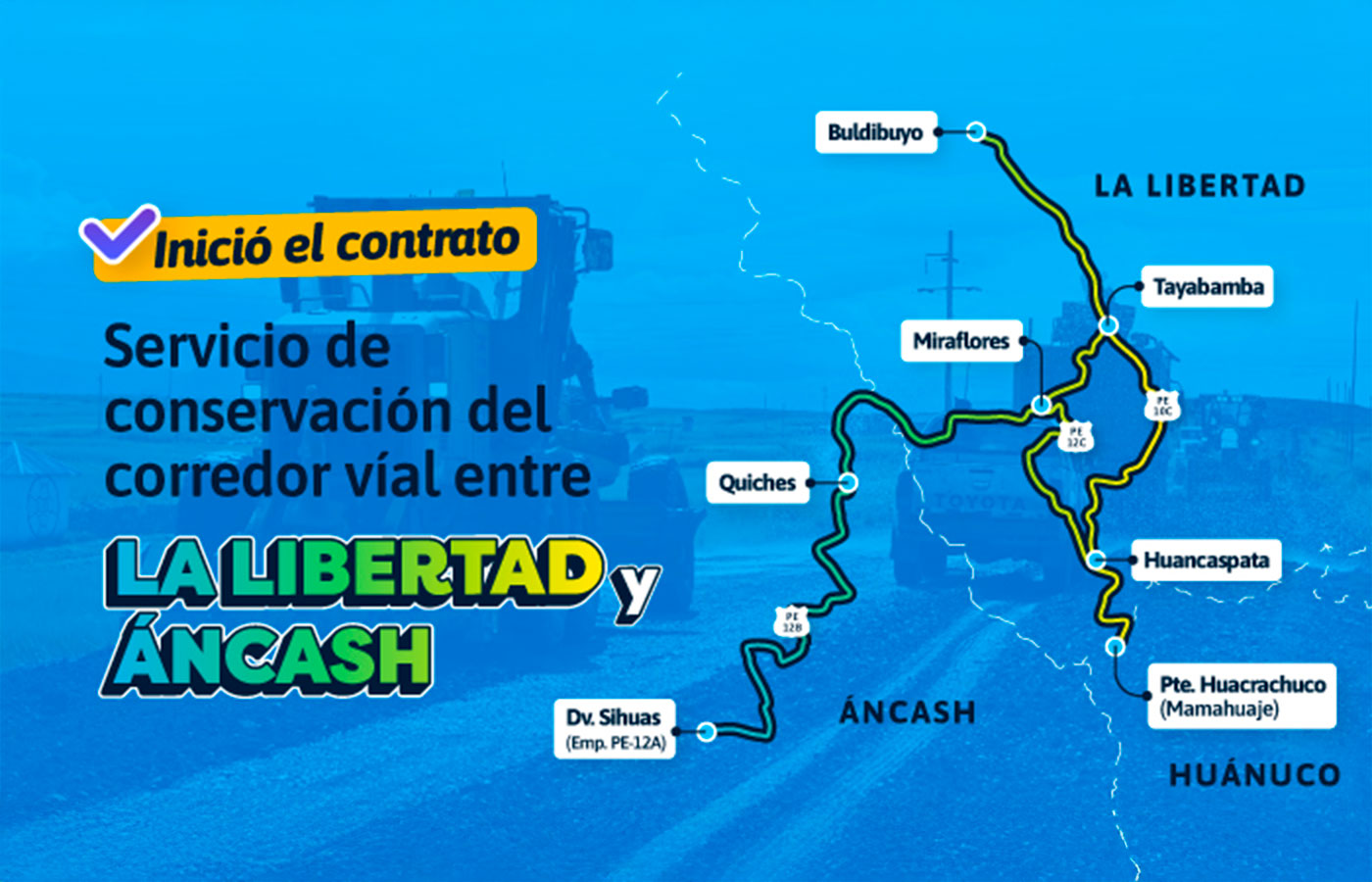 Perú comienza los trabajos de conservación en corredor vial entre La Libertad y Áncash