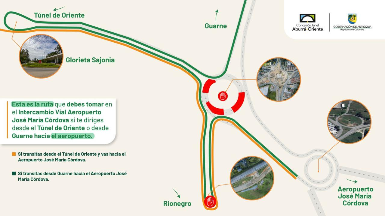 Colombia:  Intercambio Vial Aeropuerto José María Córdova avanza en un 62 %