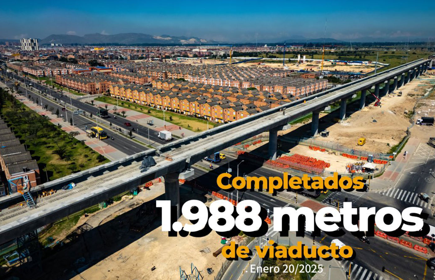 Regresar al sitio  Edit Artículo Línea 1 del Metro de Bogotá: van 1988 metros lineales de viaducto instalado