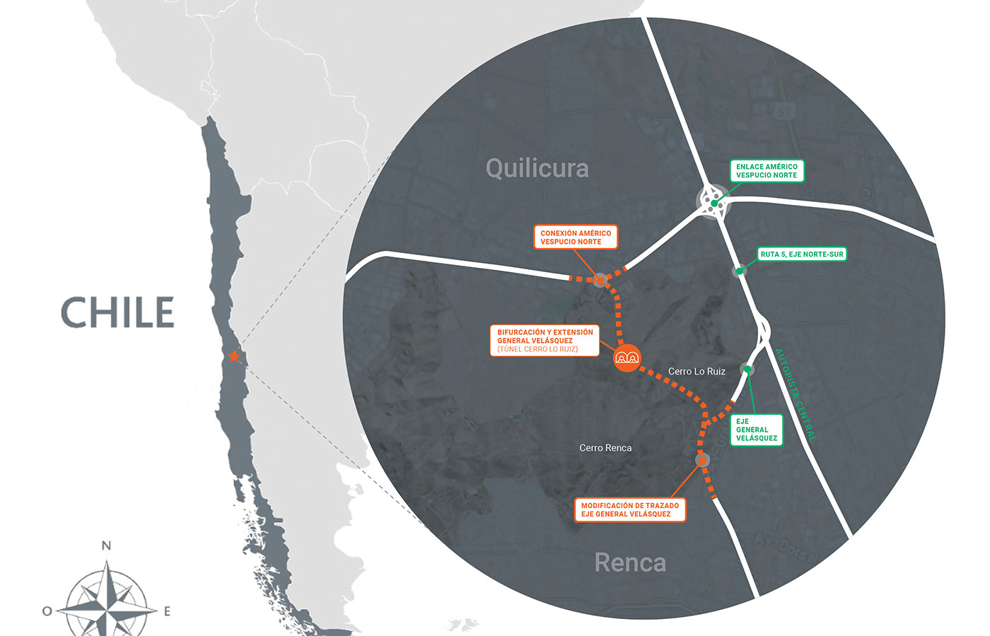 ViasChile desarrollará el proyecto Modificación Nudo Quilicura: Túnel Lo Ruiz